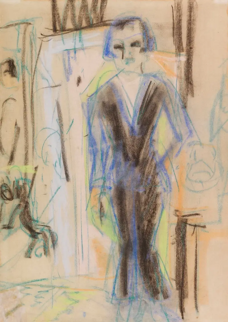 Stehende Dame im Abendkleid von Ernst Ludwig Kirchner