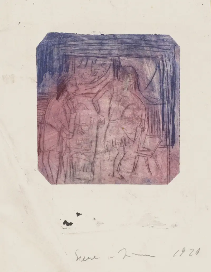 Szene im Zimmer av Ernst Ludwig Kirchner