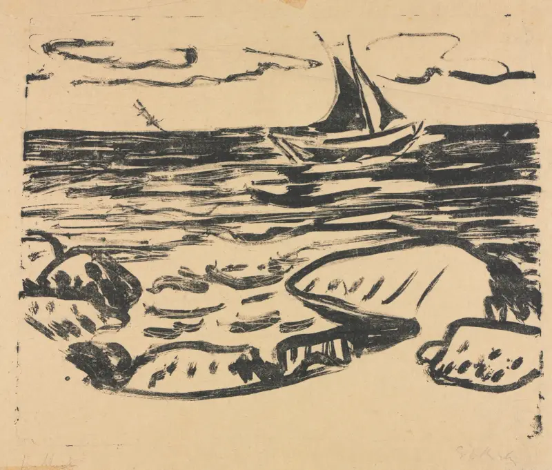 The Sea near Staberhuk av Ernst Ludwig Kirchner