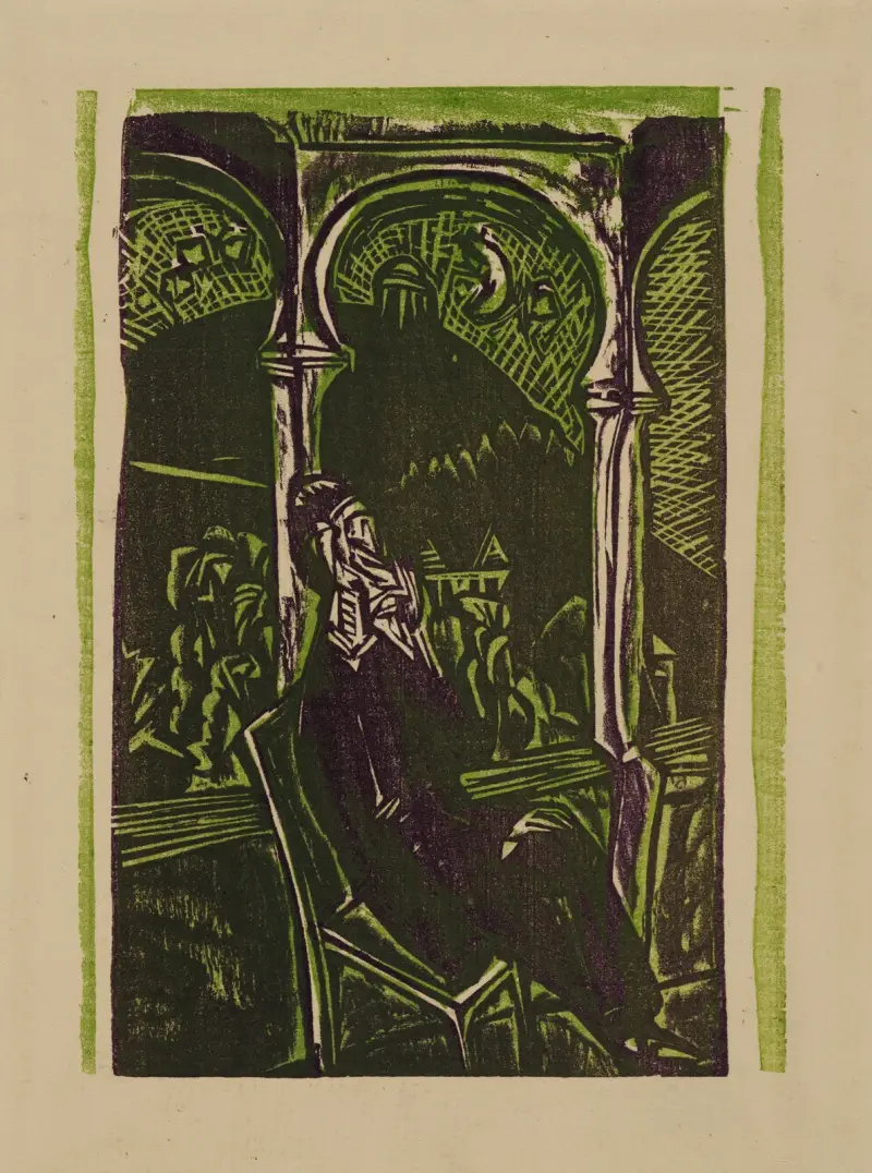 Drömmande man – Botho Graef sittande på sin balkong, Jena av Ernst Ludwig Kirchner