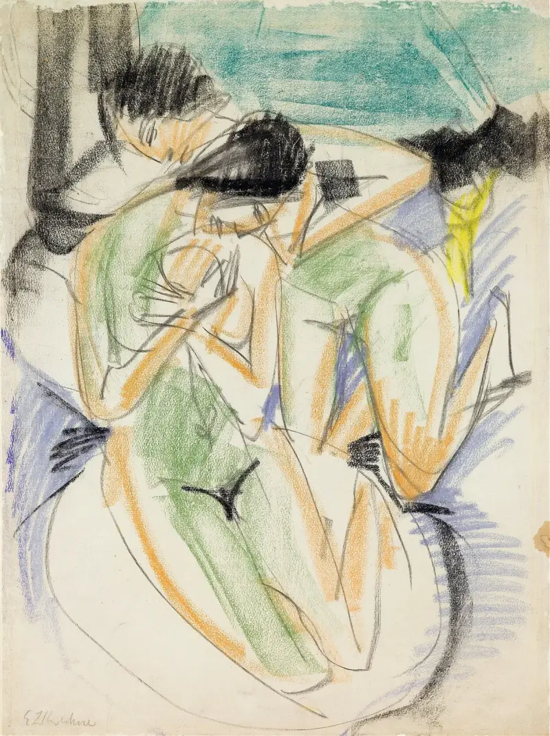 Two Nudes av Ernst Ludwig Kirchner