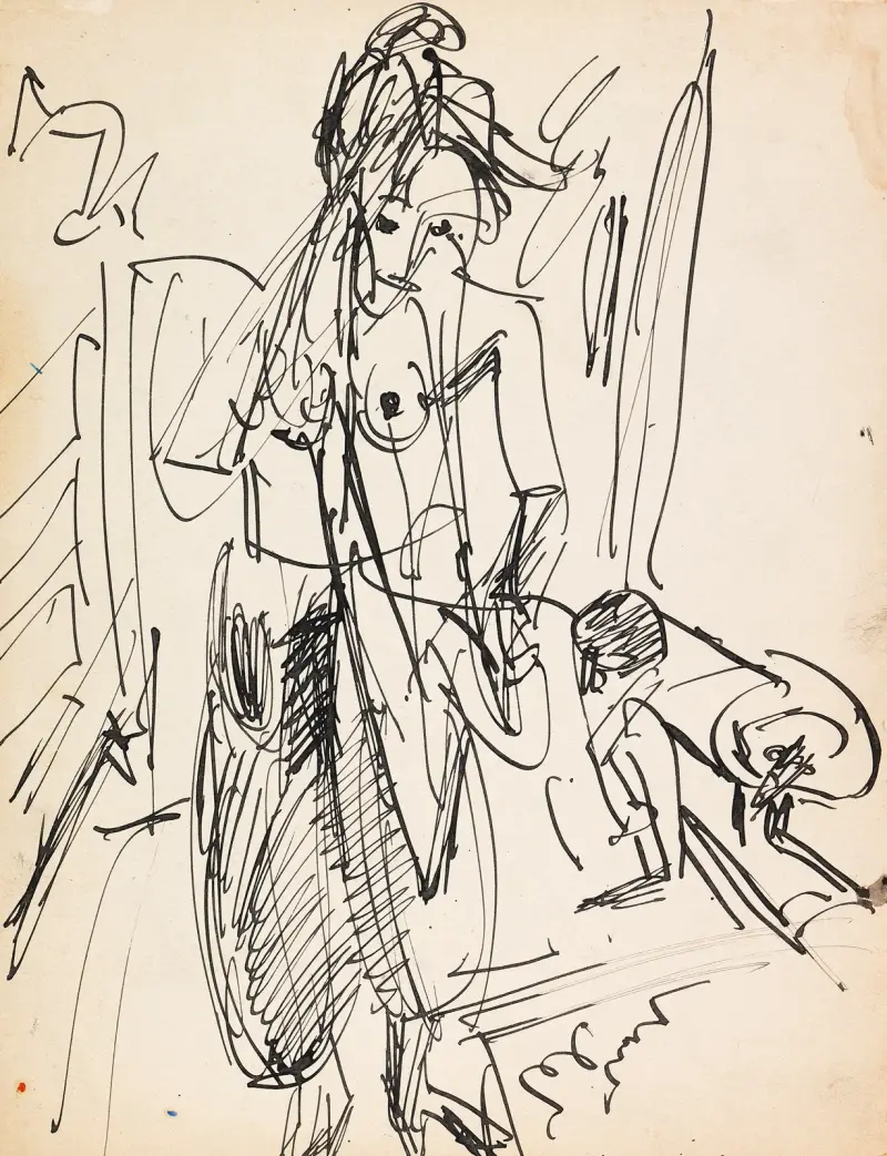 Weiblicher Akt, 1912 av Ernst Ludwig Kirchner