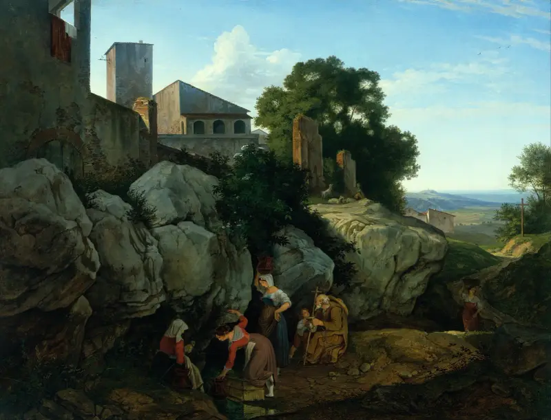 Ariccia (Morning) av Adrian Ludwig Richter