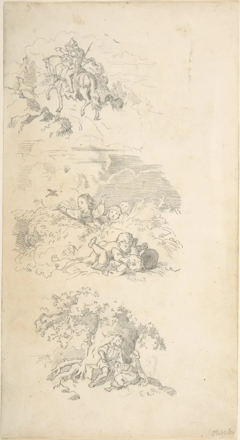 Three Designs for Book Illustrations av Adrian Ludwig Richter