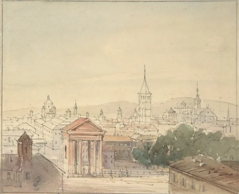 View of Milan av Adrian Ludwig Richter