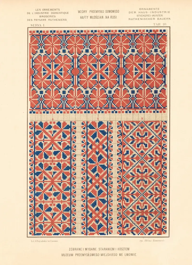 Hemslöjdens ornament – Ruteniska bönders broderier, vol. 2, plansch 10 av Ludwik Wierzbicki