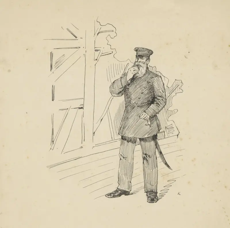 Militair nipt aan een glas cognac av Hendrik Maarten Krabbé