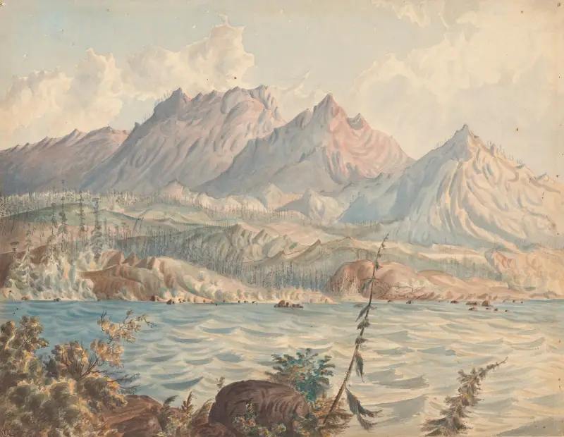 Vy mot Cascade Portage – Columbiafloden av James Madison Alden