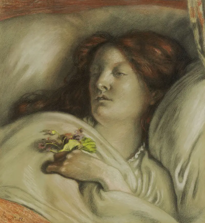 Konvalescent – Porträtt av Emma Madox Brown av Ford Madox Brown