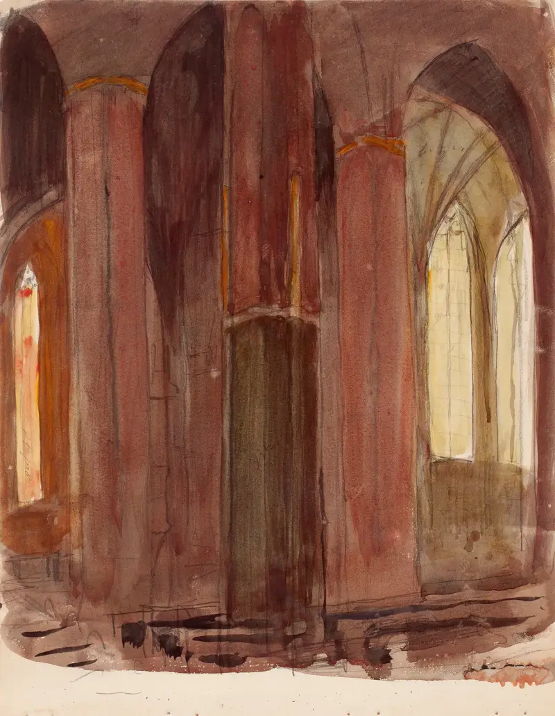Katedraali, sisäkuva av Magnus Enckell