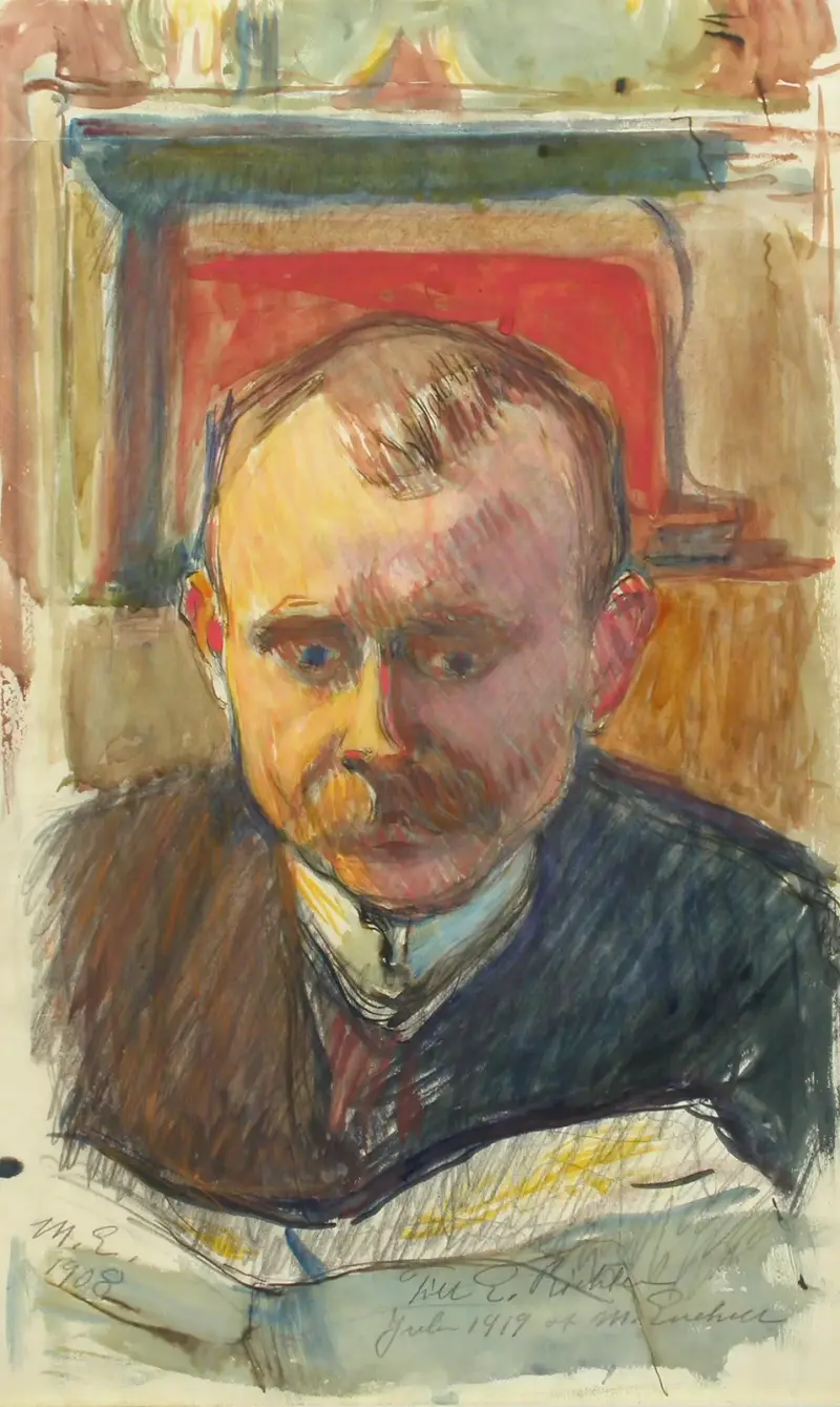 Porträtt av Edvard Richter av Magnus Enckell