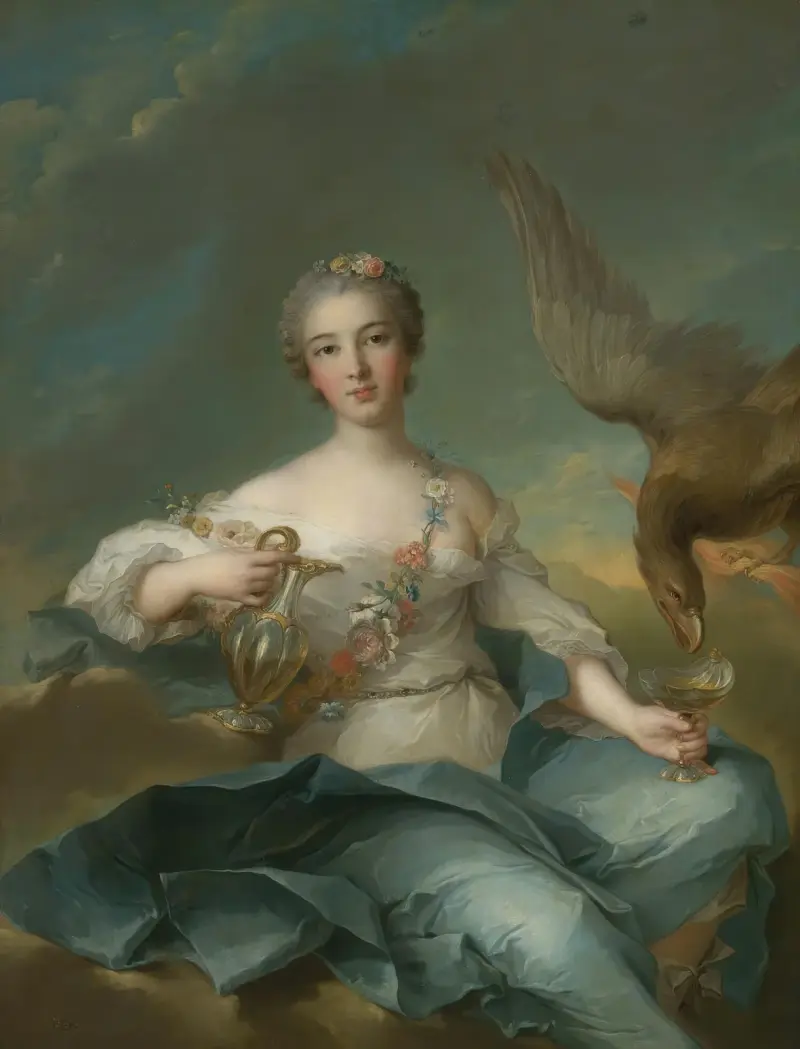 Hertiginnan av Chartres som Hebe av Jean-Marc Nattier