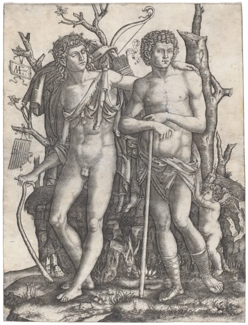 Apoll und Hyakinthos von Marcantonio Raimondi