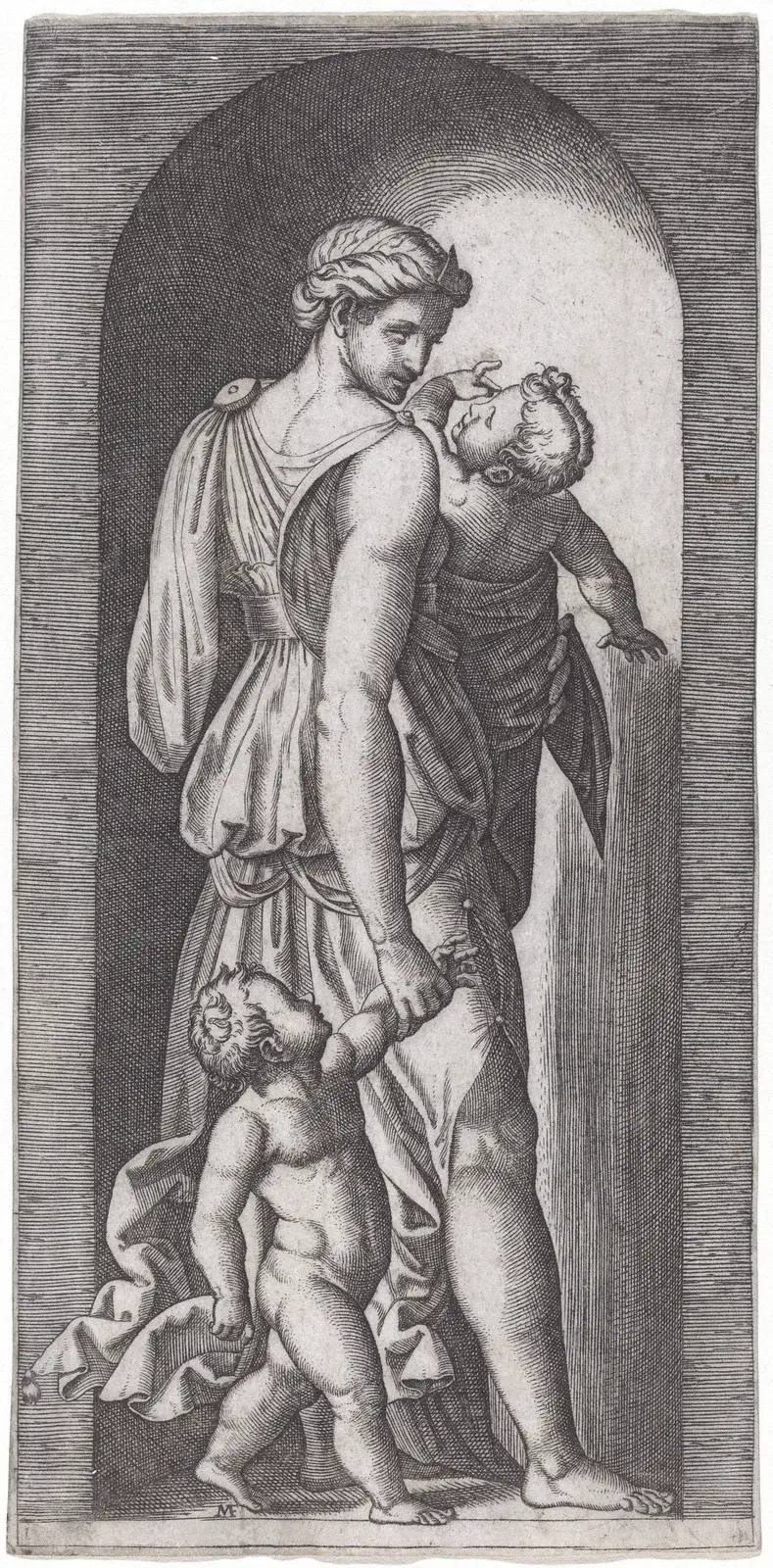 Charity av Marcantonio Raimondi