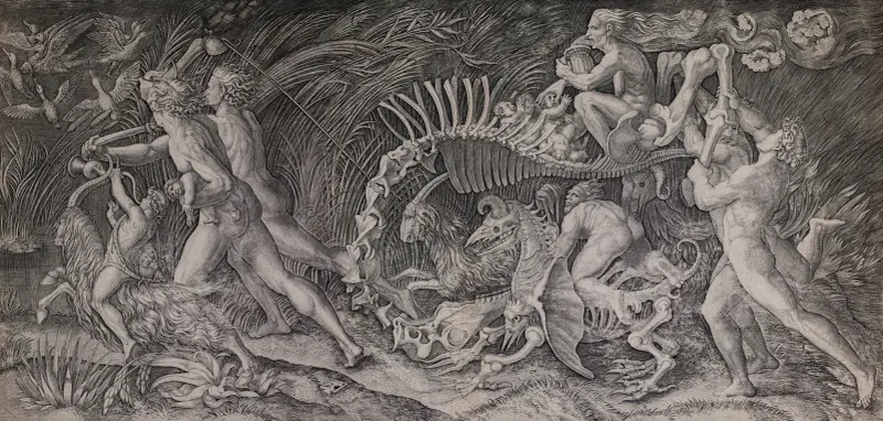 The Witches’ Procession av Marcantonio Raimondi