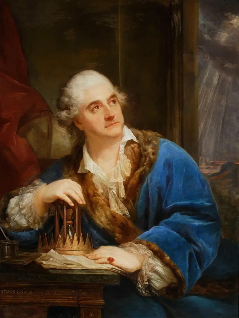 Porträtt av Stanisław August med timglas av Marcello Bacciarelli