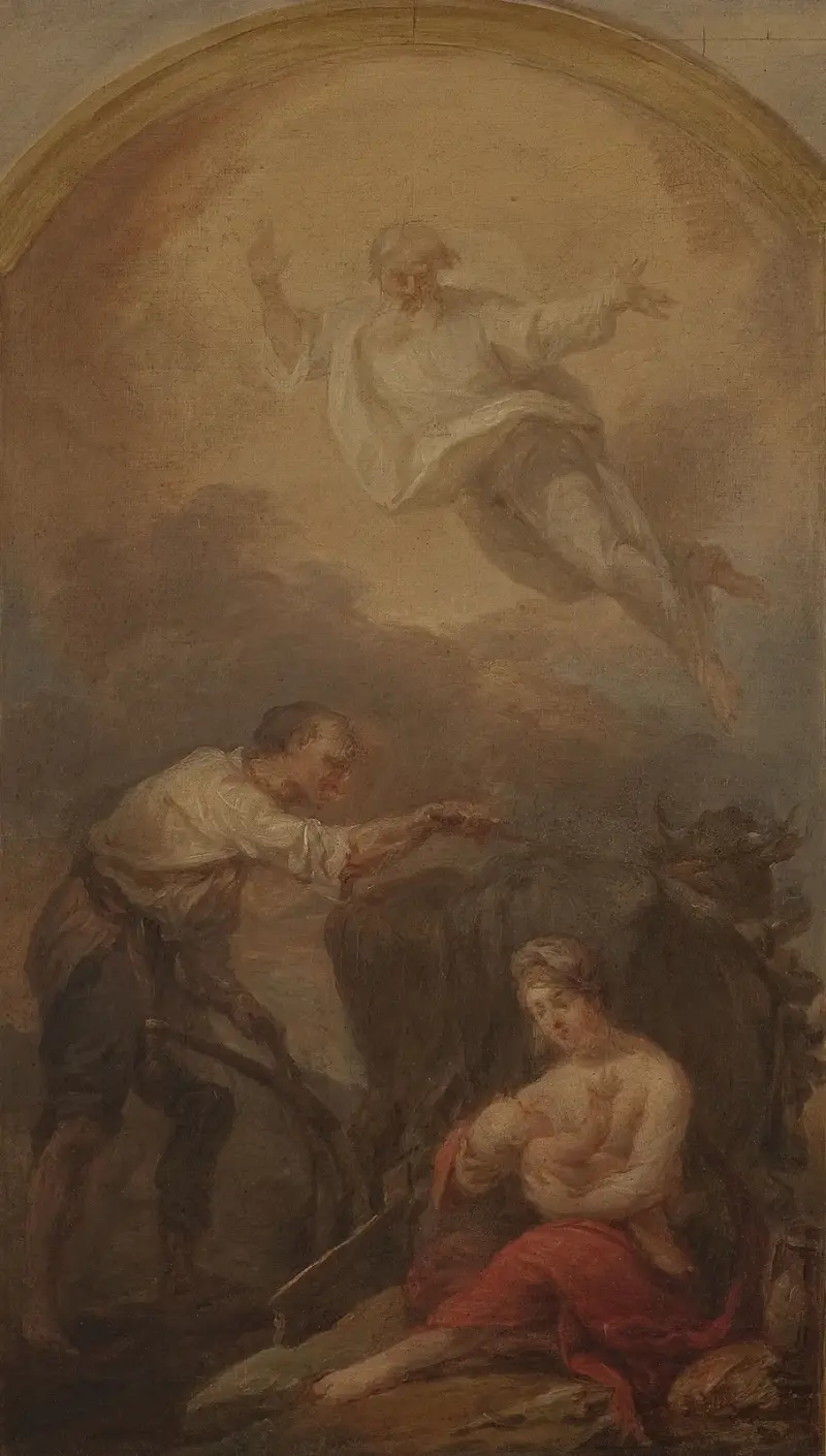 Der heilige Isidor beim Pflügen, Skizze von Marcello Bacciarelli