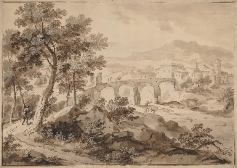 Landscape with Bridge av Marco Ricci