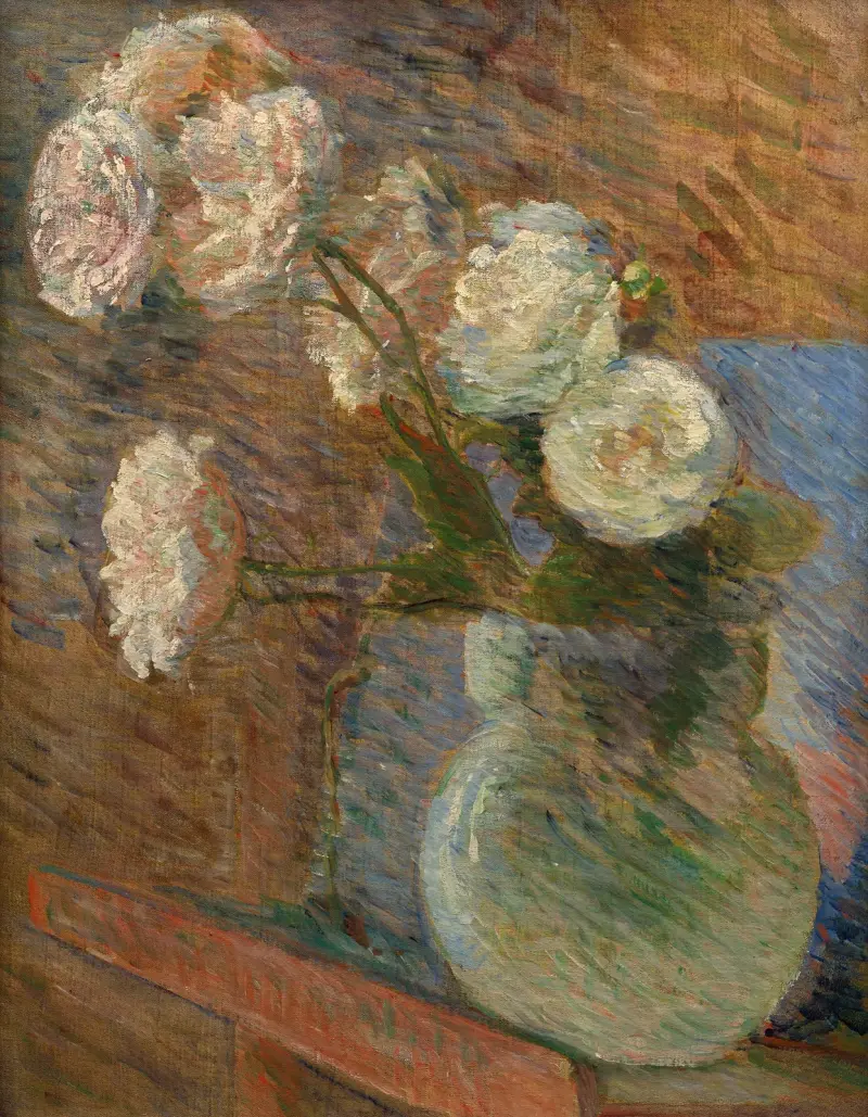 Strauß mit weißen Rosen von Marie Bracquemond