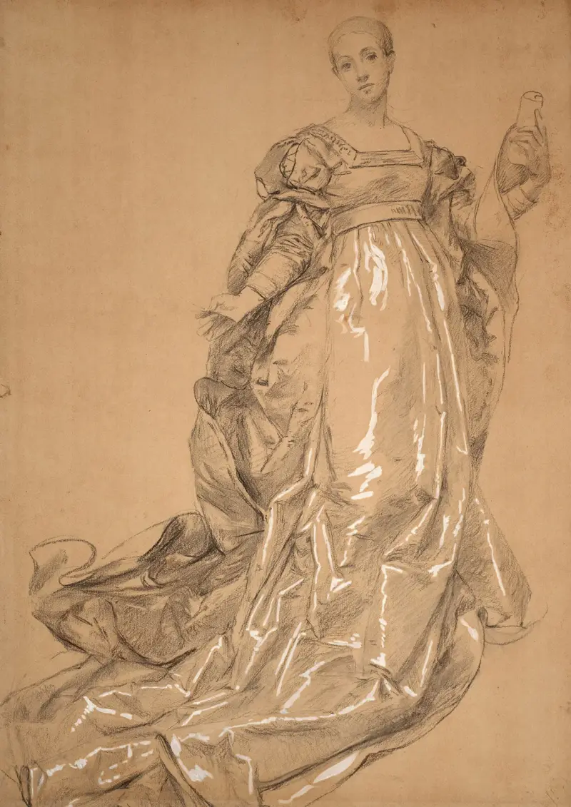 Studie för Poesin, konstens musa av Marie Bracquemond