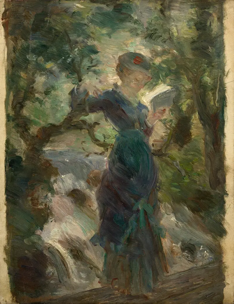 Junge Dame beim Lesen von Marie Bracquemond