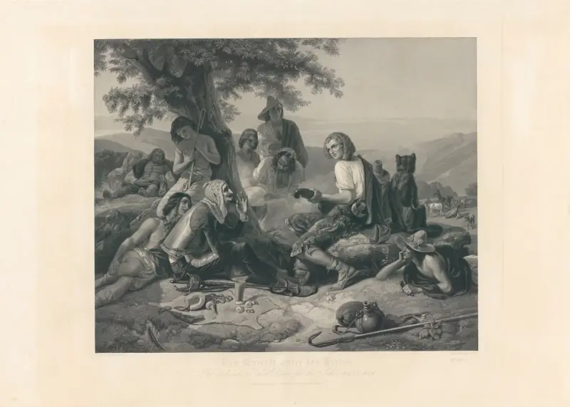 Don Quijote bland herdarna (efter Adolf Schrödter) av Jean-Pierre-Marie Jazet