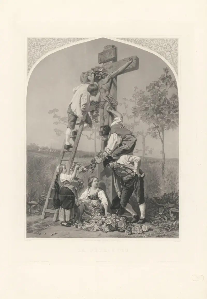 La Fête-Dieu (after Gustave Brion) av Jean-Pierre-Marie Jazet