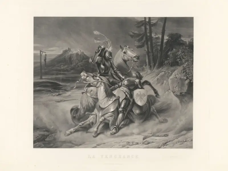 La Vengeance (after Horace Vernet) av Jean-Pierre-Marie Jazet