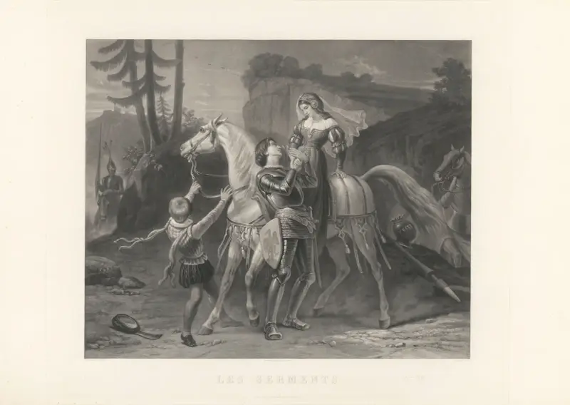 Les Serments (after Félix-Joseph Barrias) av Jean-Pierre-Marie Jazet