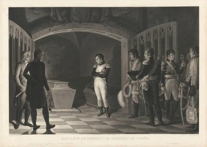 Napoleon vid Fredrik den stores grav (efter Marie-Nicolas Ponce-Camus) av Jean-Pierre-Marie Jazet