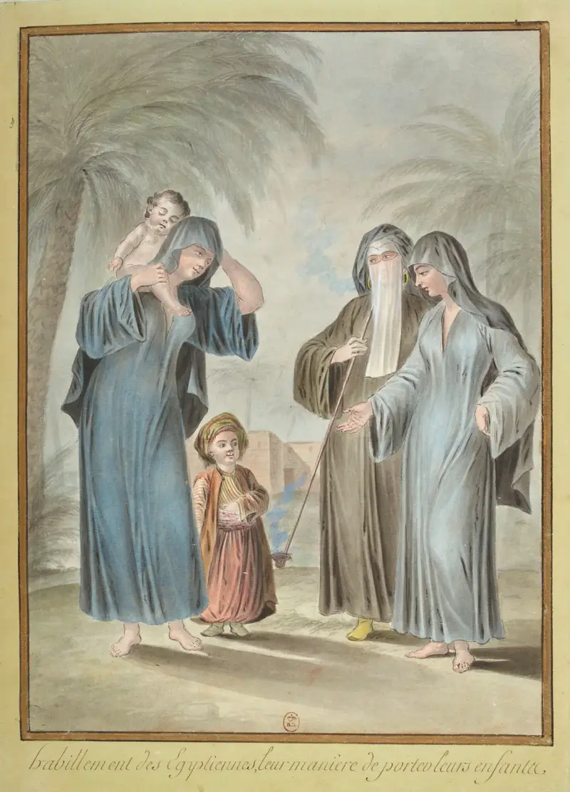Kleidung der Ägypterinnen, ihre Art, ihre Kinder zu tragen von François-Marie Rosset