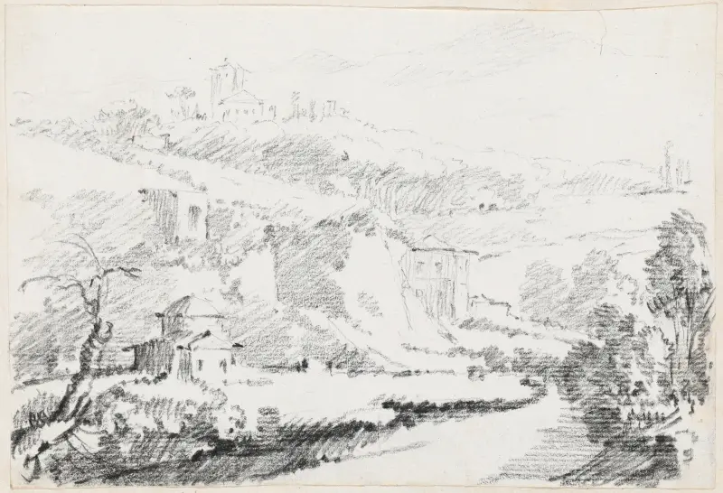 Landschaft in den Albaner Bergen von Joseph-Marie Vien