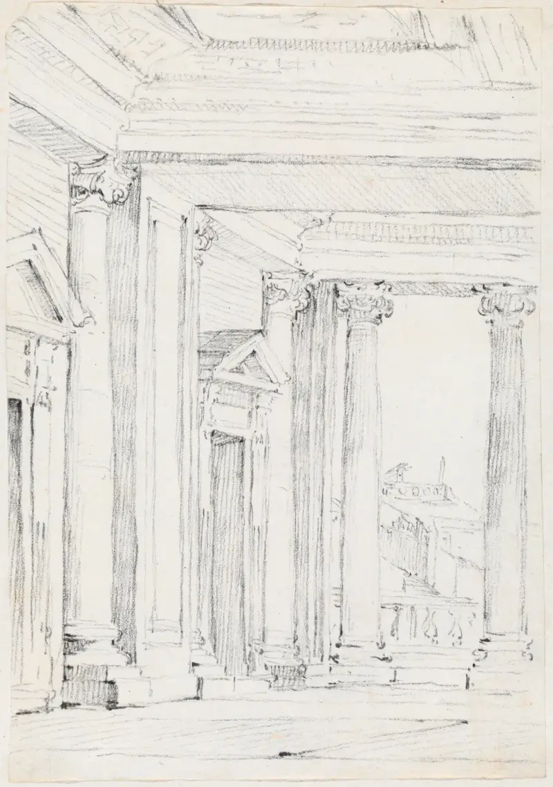 Portiken till Palazzo Nuovo på Campidoglio av Joseph-Marie Vien