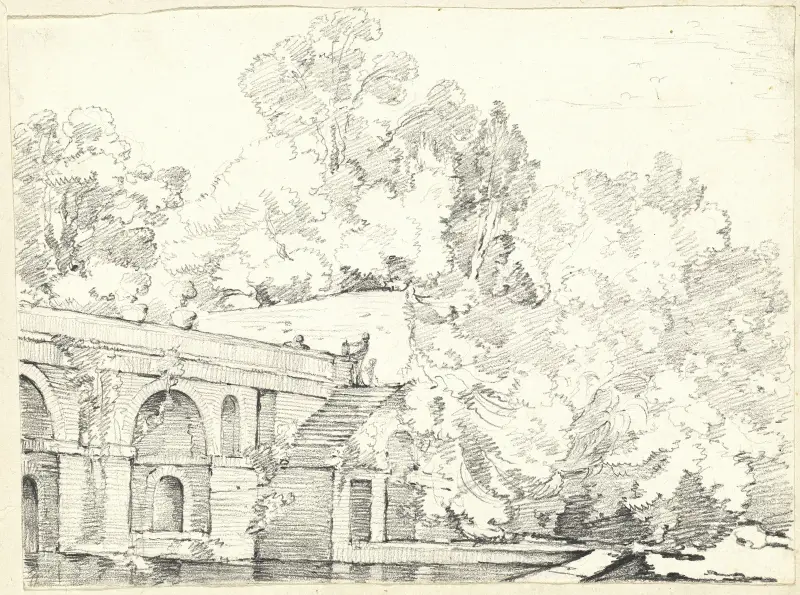 Fiskdammen vid Villa Madama av Joseph-Marie Vien