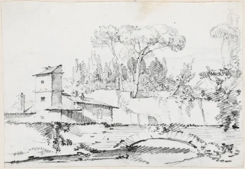 Blick auf den Prato der Villa Borghese von Joseph-Marie Vien