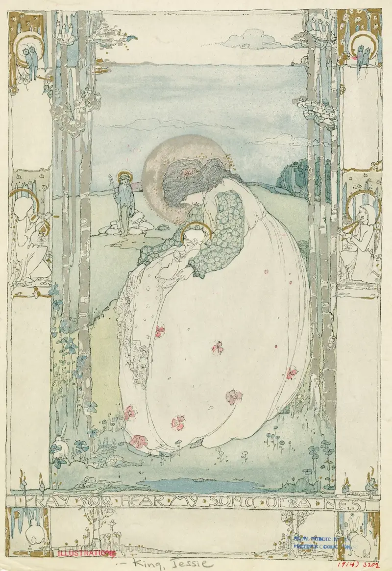 Jag ber er lyssna till min sång om ett näste. av Jessie Marion King