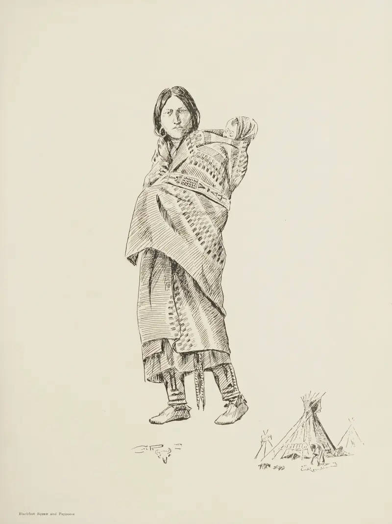 Blackfeet Squaw and Pappoose av Charles Marion Russell