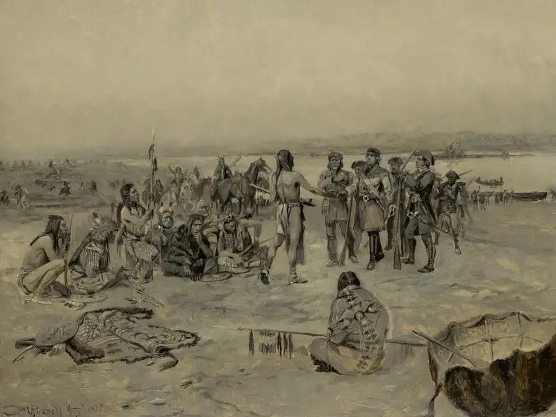 Lewis And Clark Meeting The Mandans (Lewis And Clark Expedition) av Charles Marion Russell