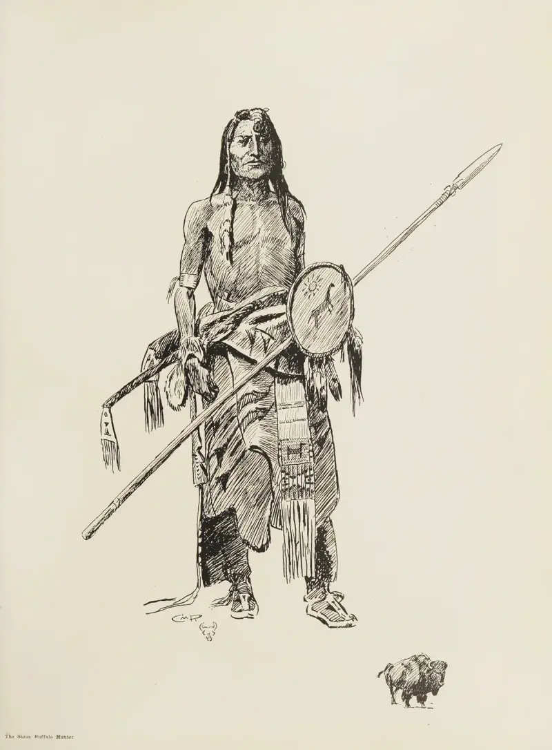 Łowca bizonów z plemienia Sioux, Charles Marion Russell