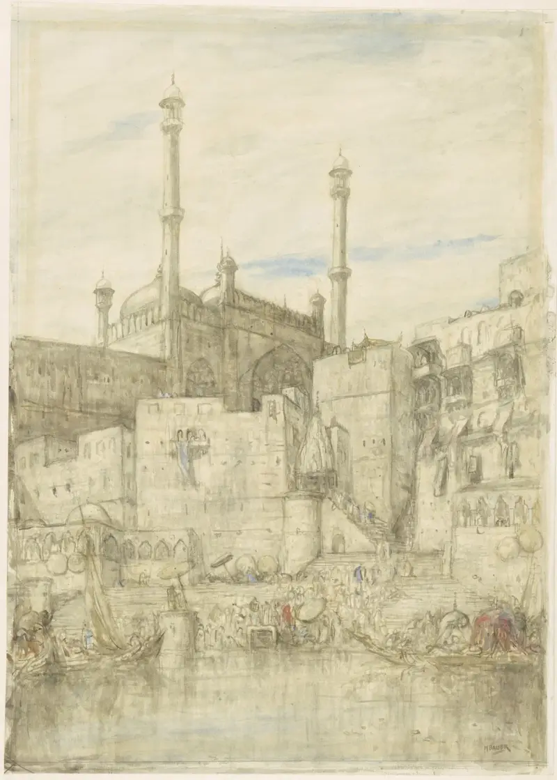 Aan de Ganges bij Benares av Marius Bauer
