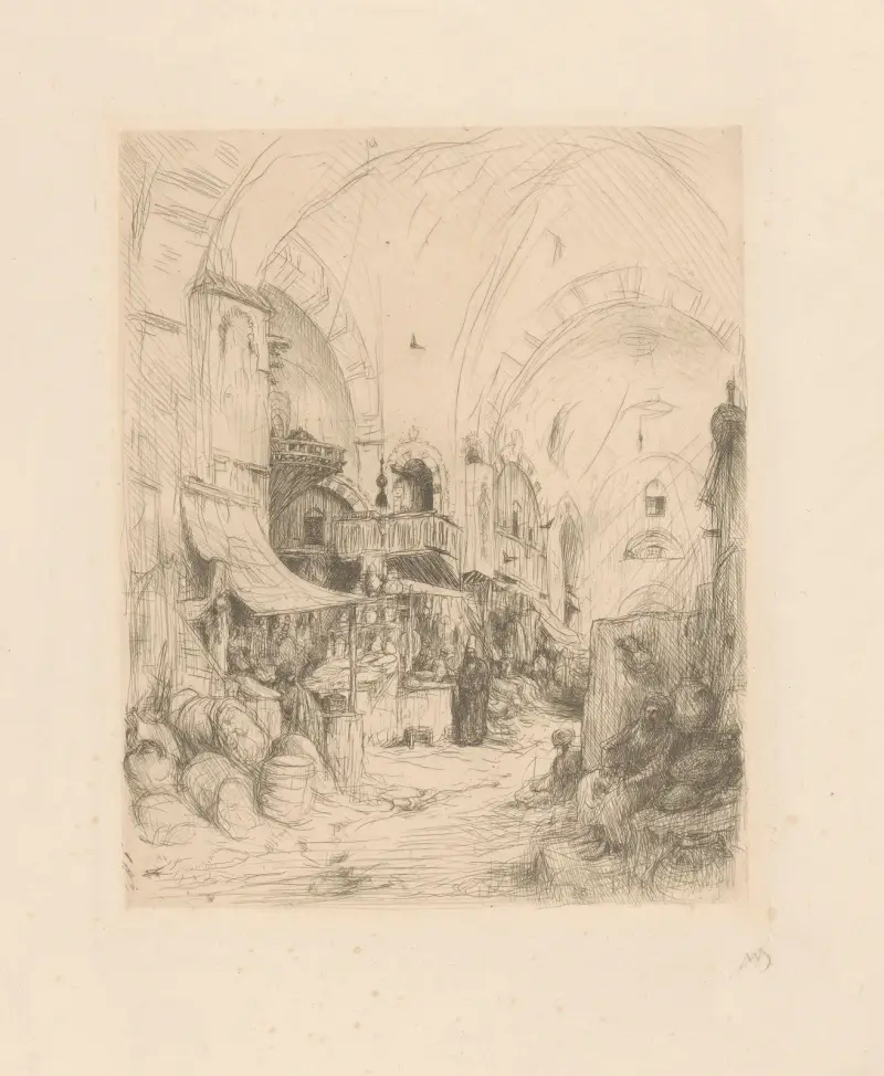 Bazaar in Constantinopel av Marius Bauer