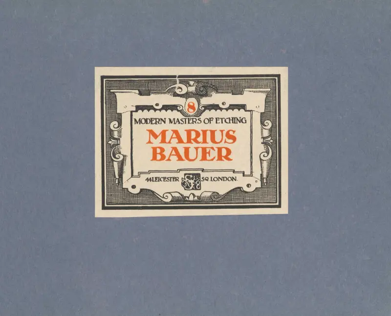 Modern Masters of Etching – Marius Bauer – omslag av Marius Bauer