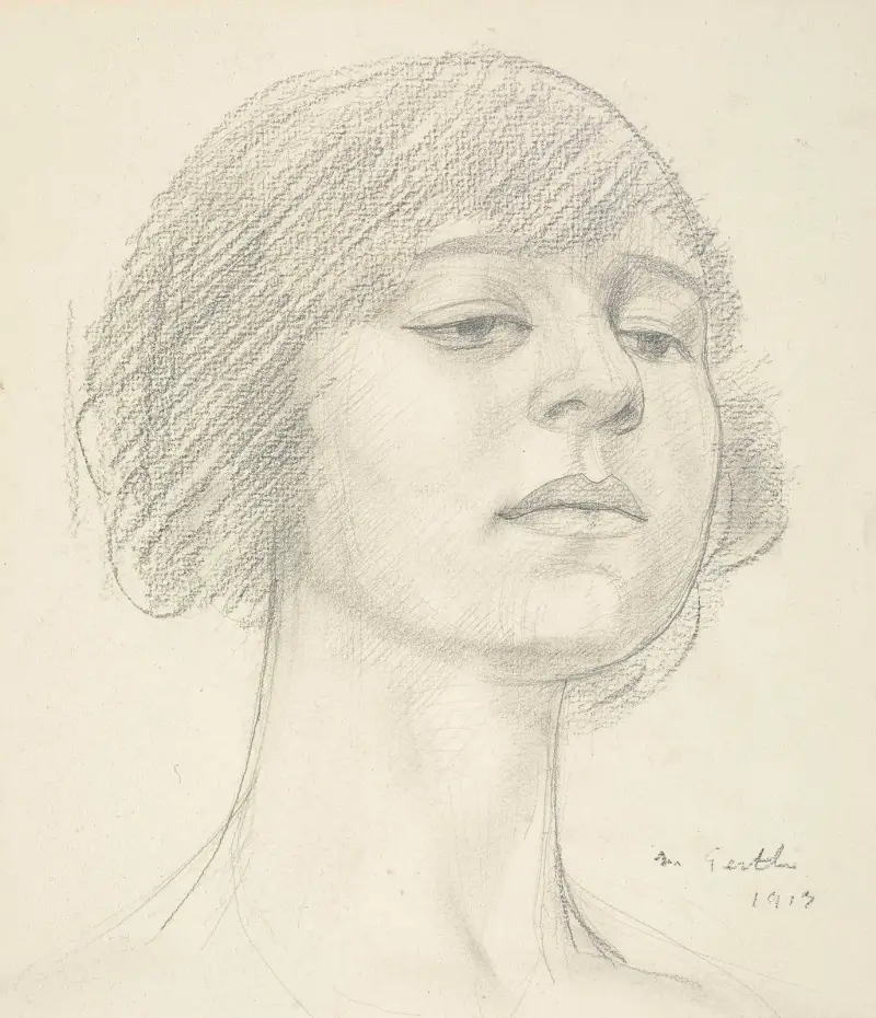Huvud av Dora Carrington av Mark Gertler