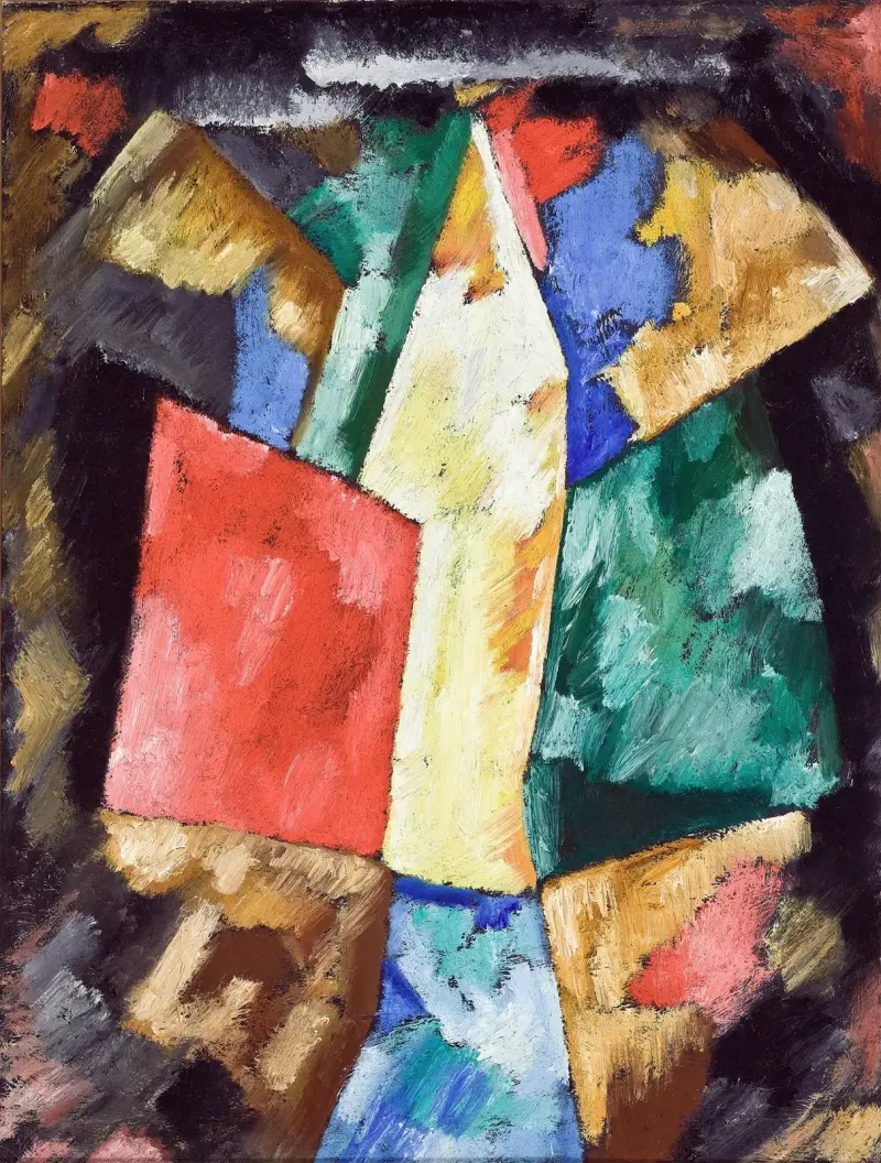 Abstraktion, blått, gult och grönt av Marsden Hartley