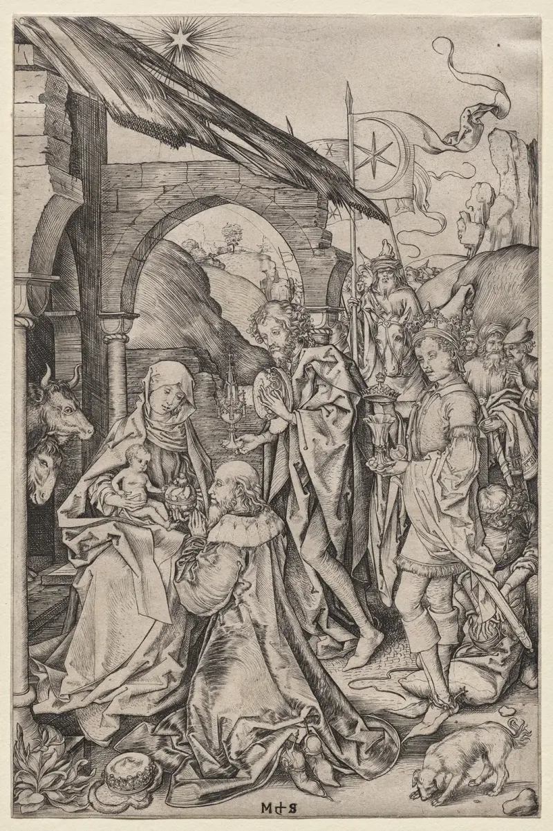 Adoration of the Magi av Martin Schongauer