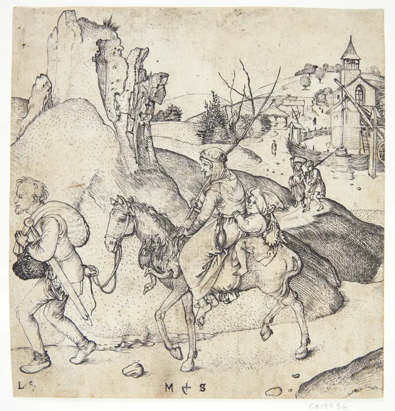 Bondefamilie på vej til marked av Martin Schongauer