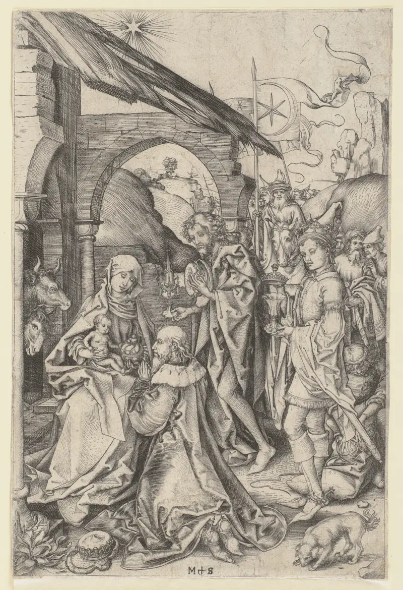Konungarnas tillbedjan av Martin Schongauer