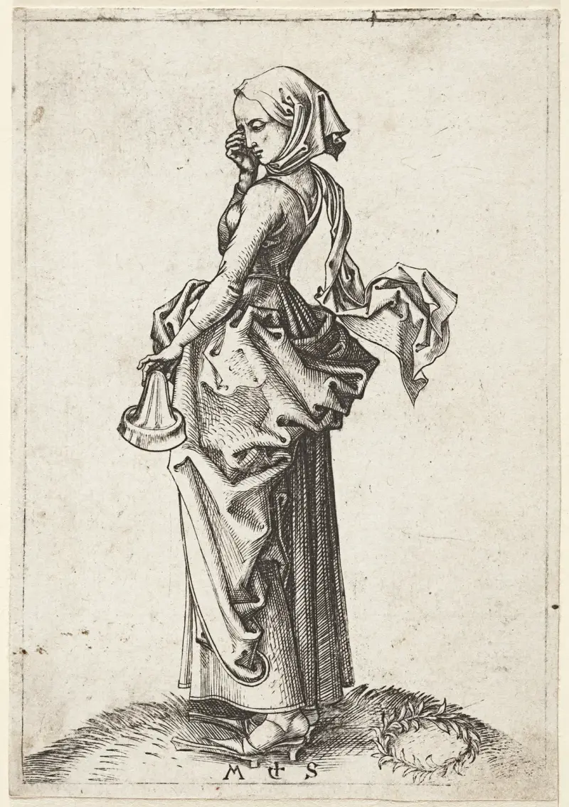 The fifth foolish Virgin av Martin Schongauer
