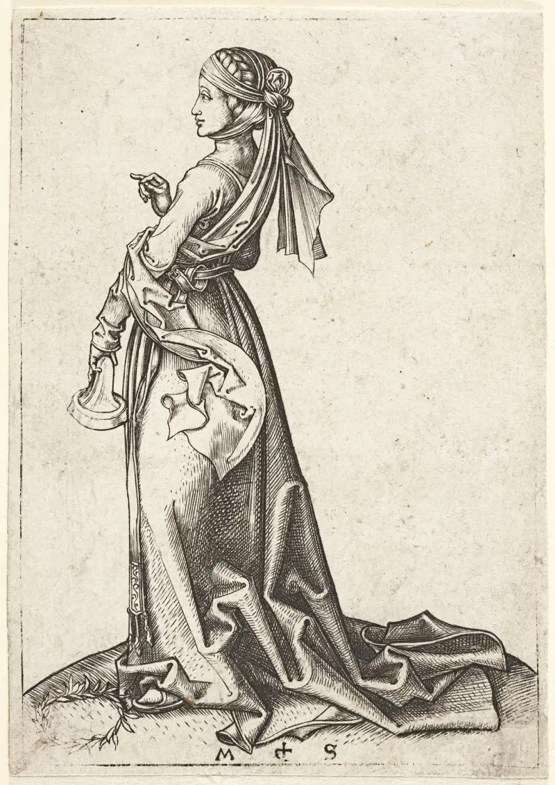The first foolish Virgin av Martin Schongauer