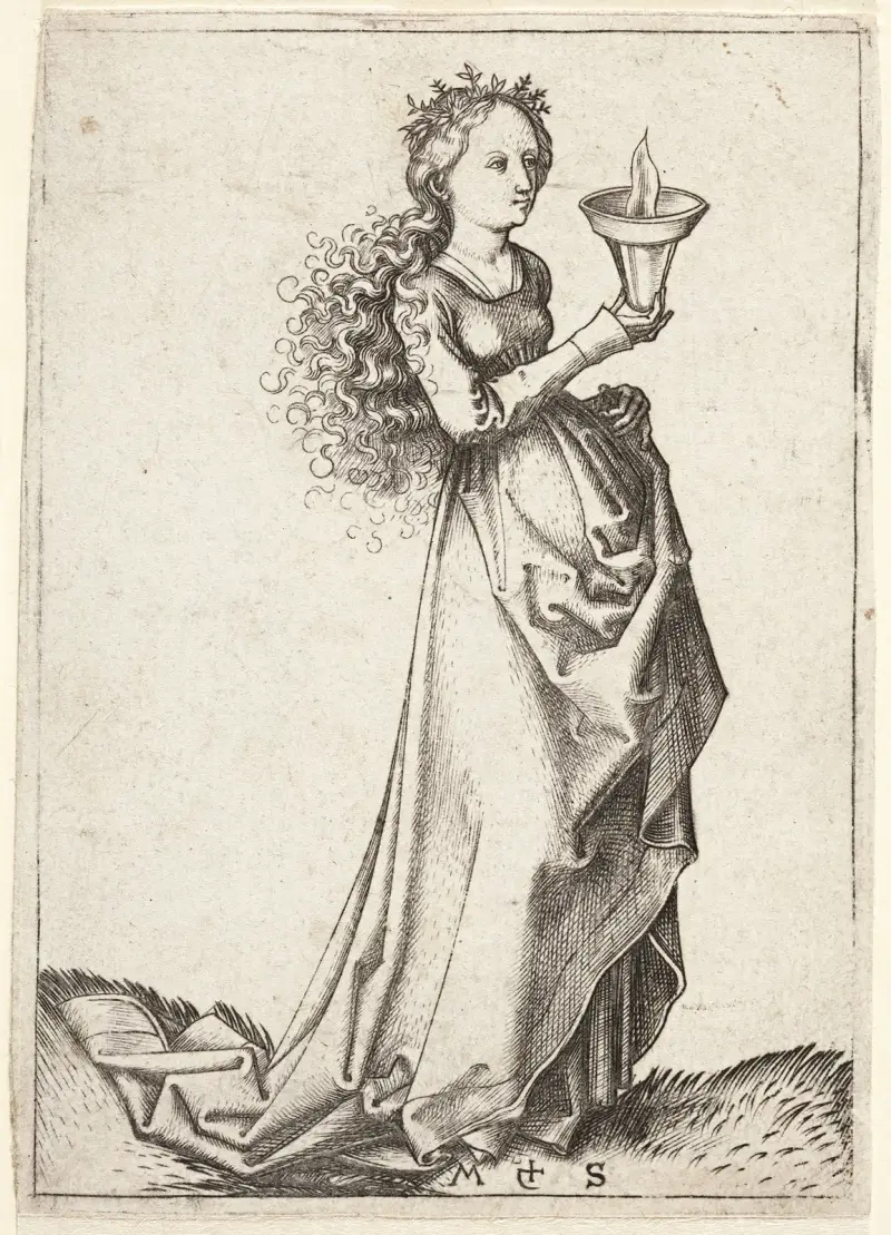 Die erste kluge Jungfrau von Martin Schongauer